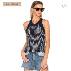 Sz L. Rag and Bone Daniela knit tank. Navy.